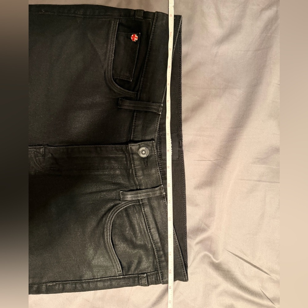 12 31 EUC Hudson Natalie Mid Rise coated black jeans Pandora - Picture 9 of 9